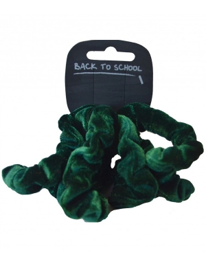 Velvet Scrunchie 4pk - Bottle Green